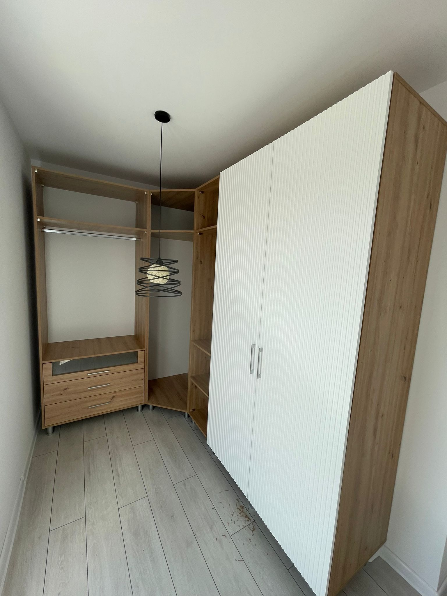 Mobilier Dressing - Alb - Textura Lemn